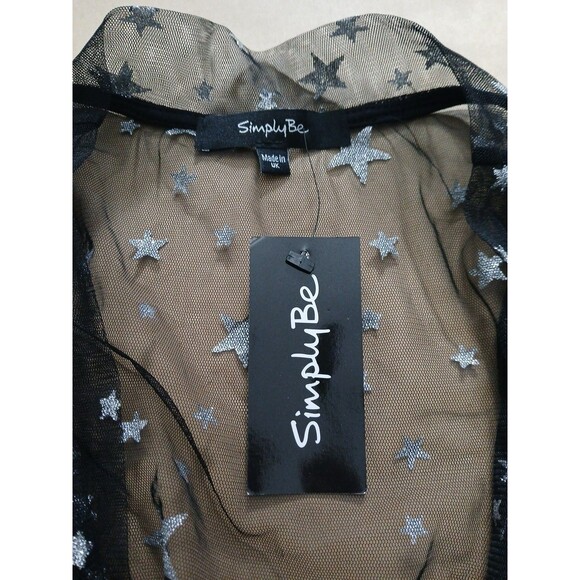 Simply Be Mesh Midi Duster Size 14 Black Celestial Whimsy Goth Fairy Romantic - Picture 4 of 5